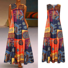 Load image into Gallery viewer, Vintage Bohemian V Neck Maxi Dress
