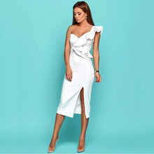 Load image into Gallery viewer, Ruffle Flounce One Shoulder Form Fitting Bodycon
